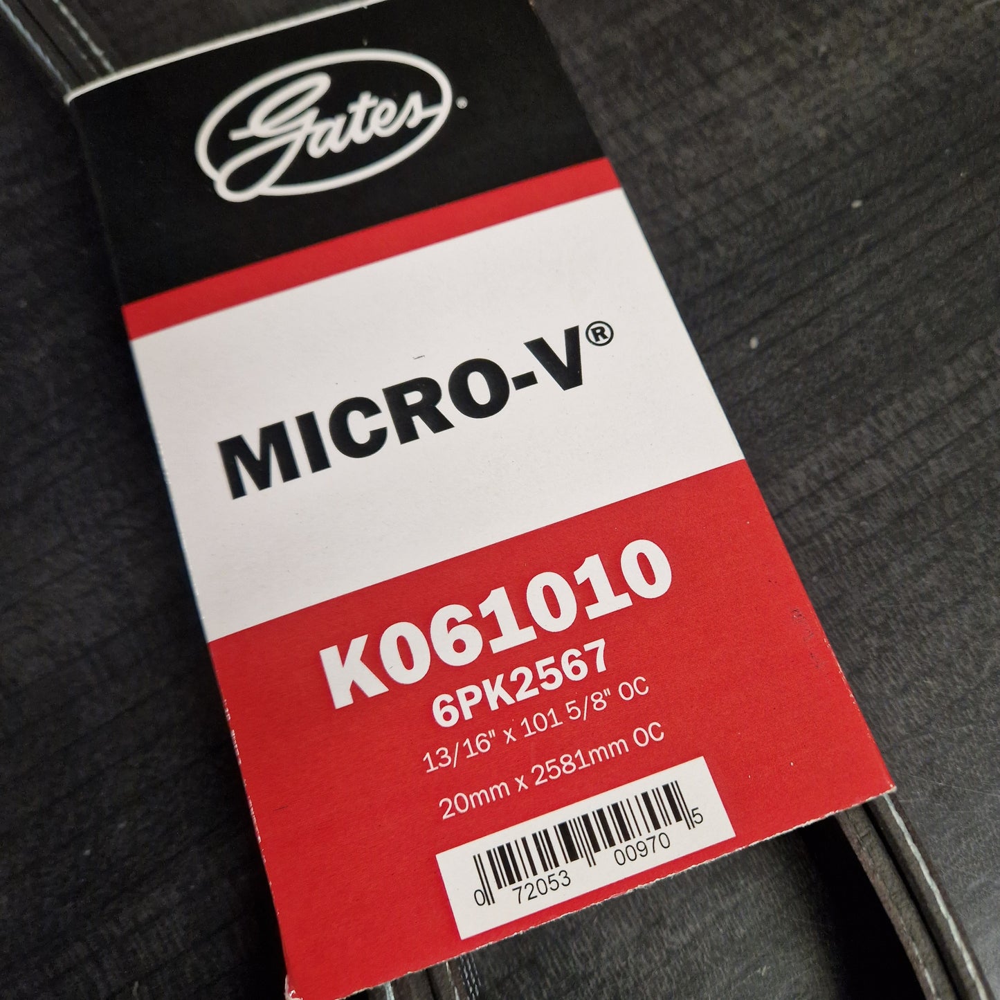 Multirem / Serpentinrem 6-spår 2581mm 2567mm effektiv längd K061010