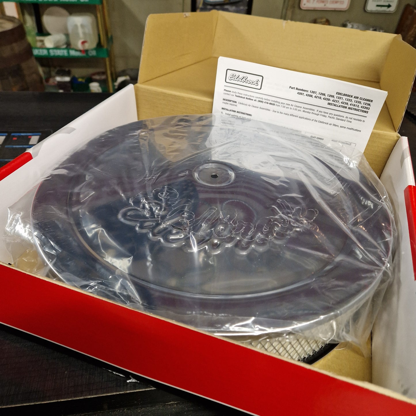 Luftrenare 14" x 3" Edelbrock Kromad, Försänkt. Totalhöjd 84mm 1207