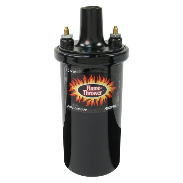 Tändspole "Flame Thrower" 1,5 ohm, För 4, 6 och 8-cyl motorer Används med Pertronix Ignitorsatser, Svart 40011