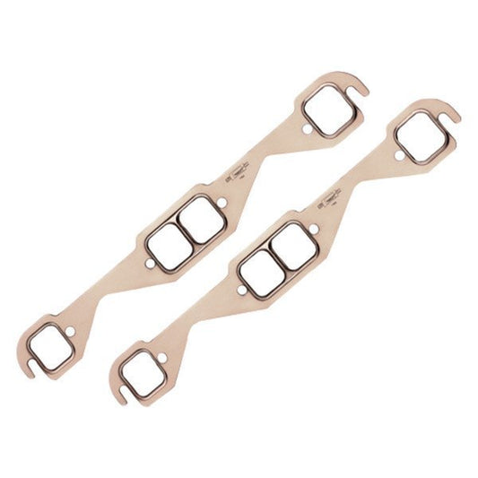 Headerspackning Chevrolet SB, Rectangle port 1.45" x 1.55". 1955-91 262-400 Gen I, Kopparpackning 7153 (150A)