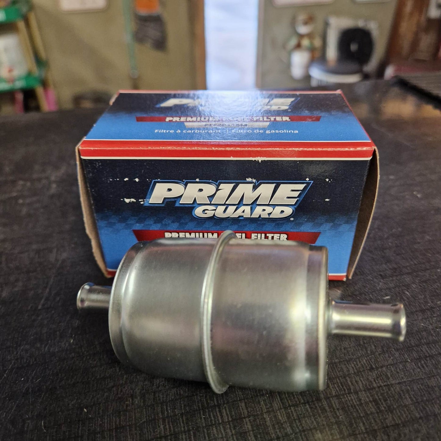 Bränslefilter med Metallhölje för 3/8" slang. F21111