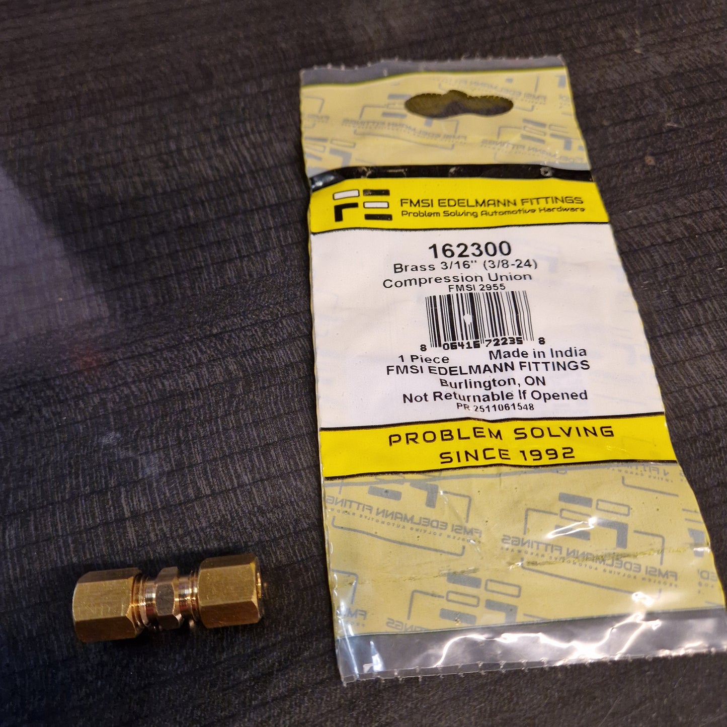 Skarvkoppling Bromsrör 3/16" Mässing Rak 62B, 2955, 162300