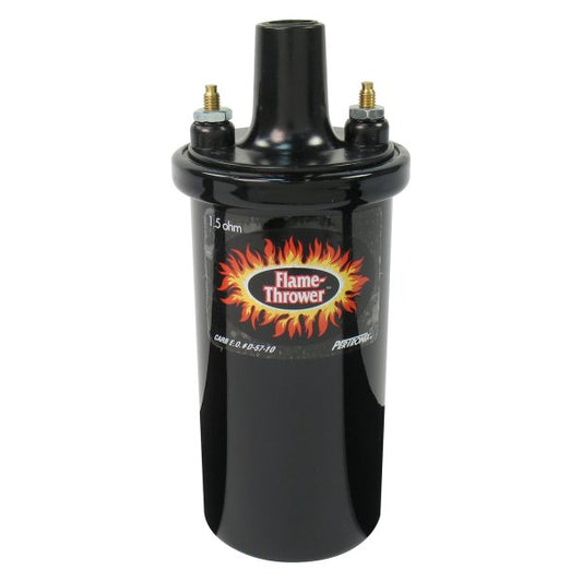 Tändspole "Flame Thrower" 1,5 ohm,  För 4, 6 och 8-cyl. motorer. Används med Pertronix Ignitorsatser, Svart  40011