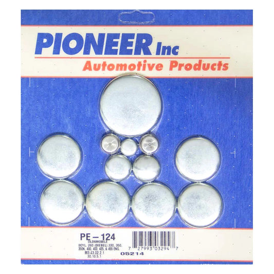 Frostpluggsats Oldsmobile V8 260, 307, 330, 350, 400, 403, 425, 455ci. 64-91, GM Diesel V8 78-85.  PE124, PE-124-R