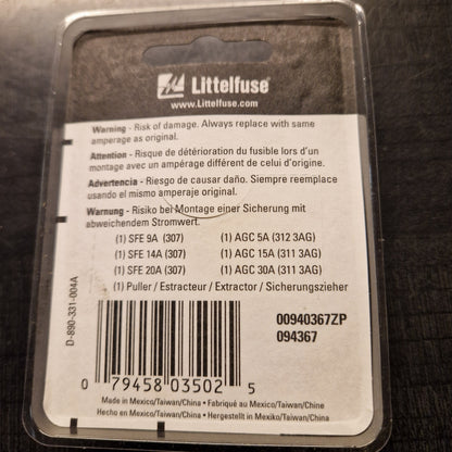 Glassäkringssats Sats 6st samt 1 st Uttagare. För USA-bilar  094367