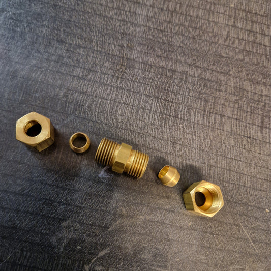 Skarvkoppling Bromsrör  1/14"  Mässing Rak 62C, 2956, 162400